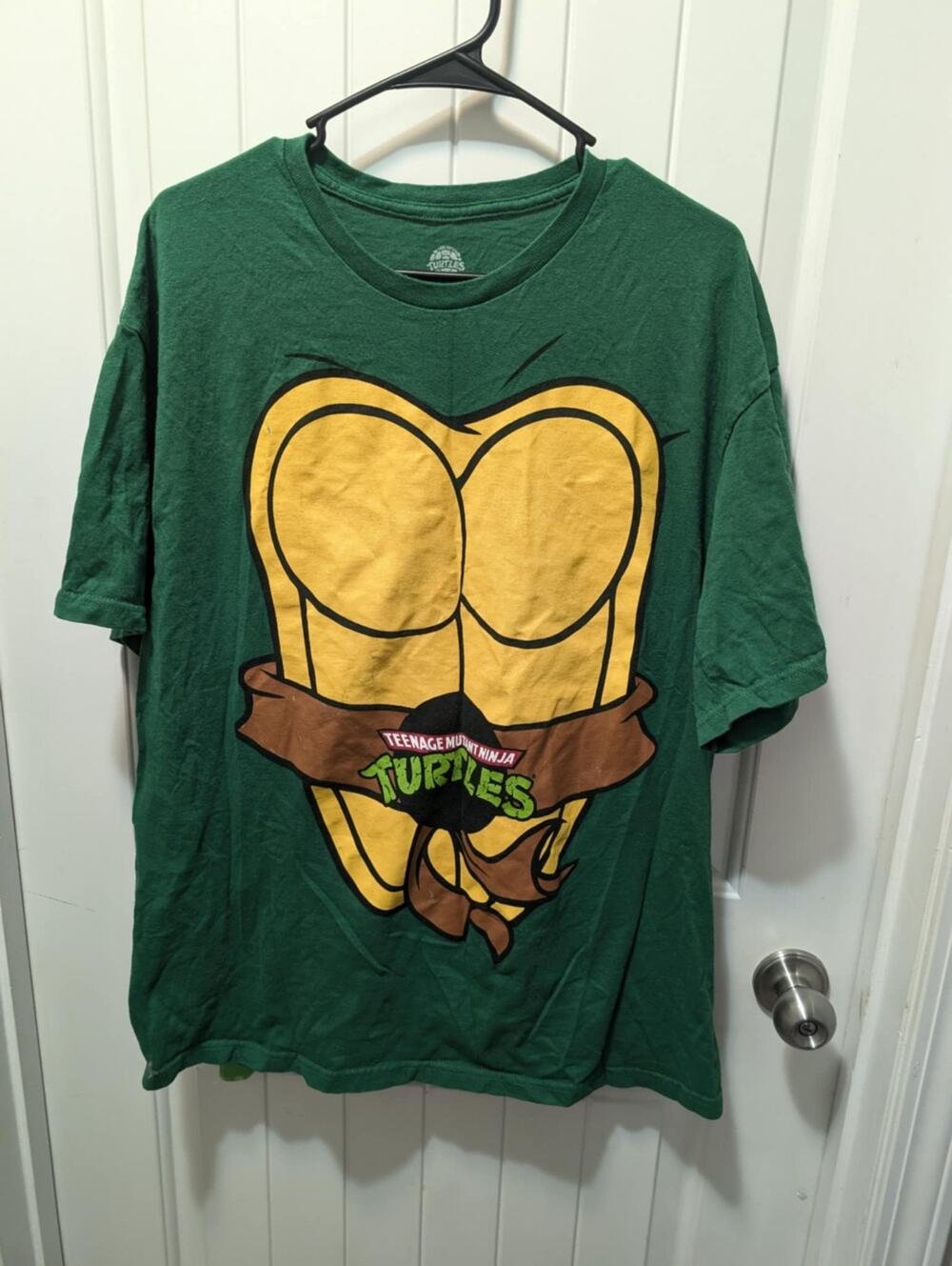 Mens Nickelodeon Short Sleeve T-shirt CAPE Ninja Turtles Green Sz XL Halloween